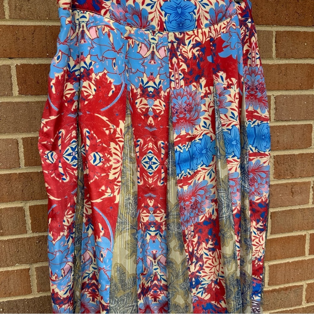 Anthropologie Hemant & Nandita Colorful Long Maxi Skirt Lined Size Medium - Picture 4 of 12